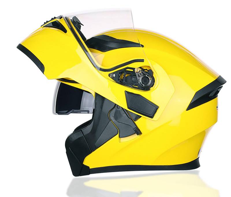 Modularer Hochklappbarer Motorradhelm Mit Antikollisionsschutz, ECE/DOT-Zertifiziert, Doppelte Sonnenblende, Für Erwachsene, Männer Und Frauen, Für Alle Jahreszeiten E,L=59-60CM von ZHGAXING