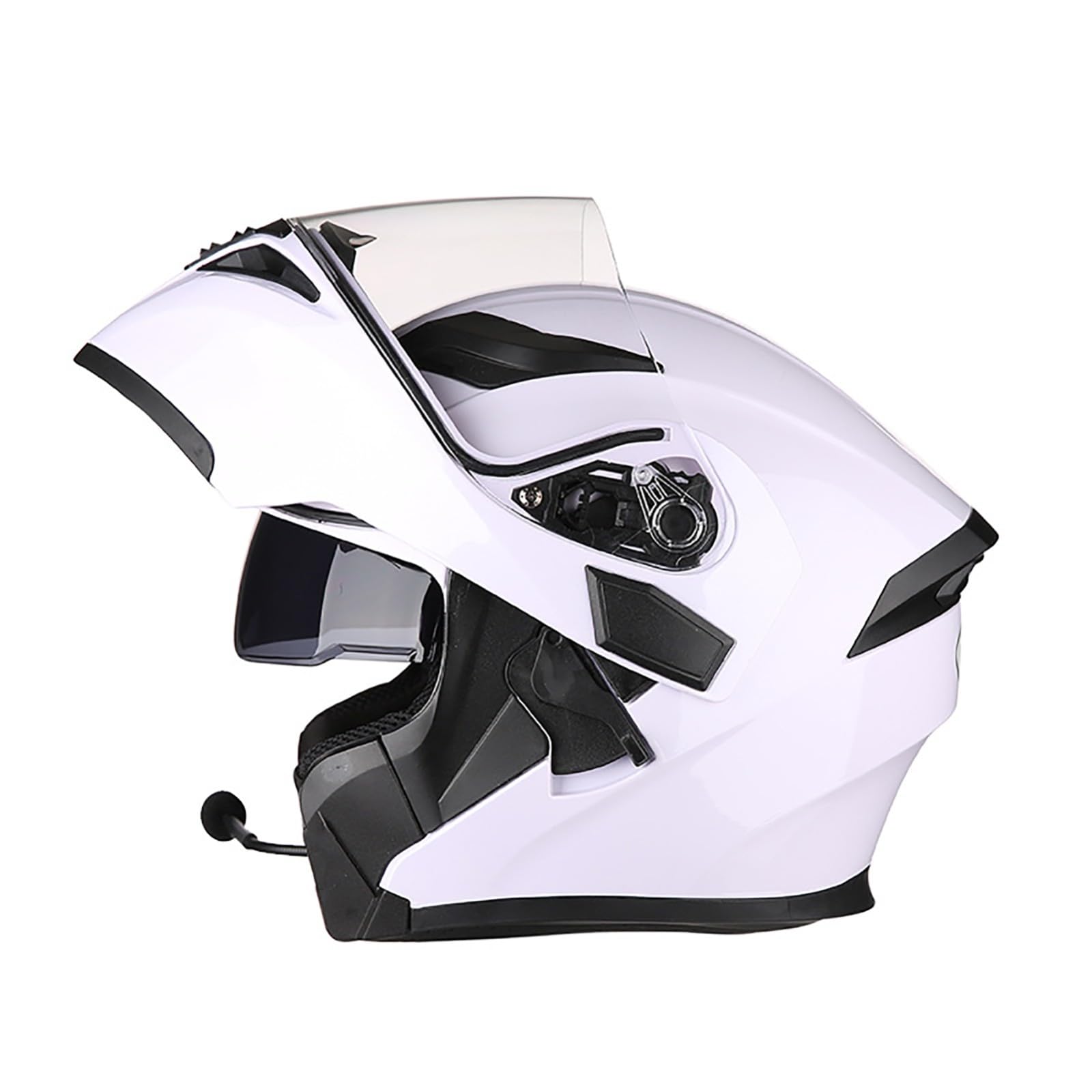 Motorradhelm Bluetooth Klapphelm DOT/ECE Zertifiziert Flip Vollvisierhelm Motorrad Schutzhelm Mit Doppelvisier Integrierter Helm Motocross Helm C,M=55-56CM von ZHGAXING