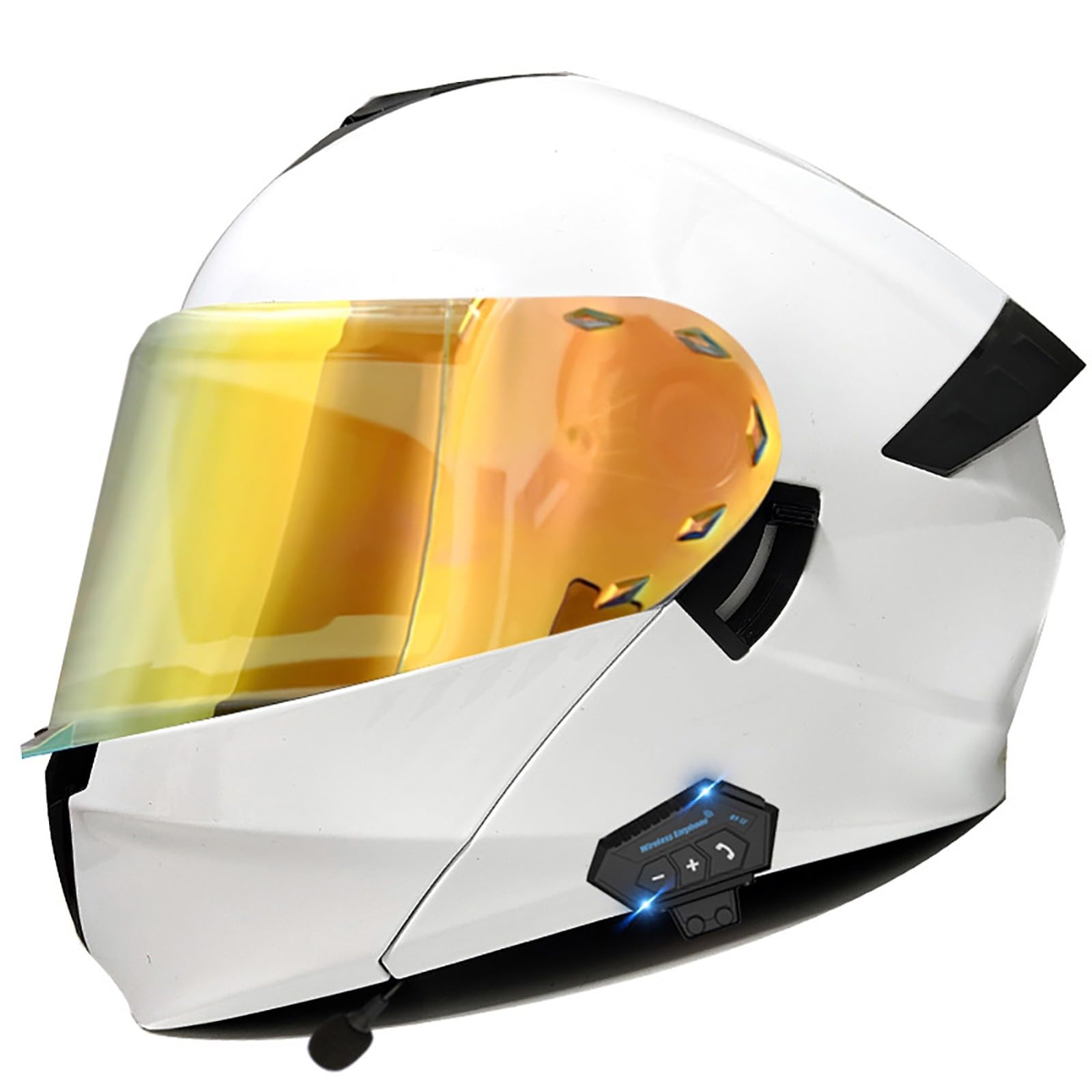 Motorradhelm Klapphelme Modularhelme Mit Bluetooth, DOT/ECE-Zertifizierter Integralhelm Rollerhelm Sturzhelm Für Männer Frauen C,XL=61-62CM von ZHGAXING