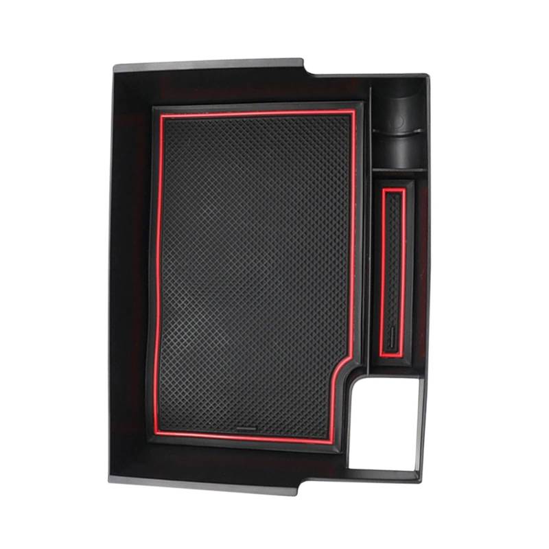 ZHINUAN 1pc Center Konsole Organizer Box Fit for Ford Explorer 2020 2021 2022 2023 Auto Center Armlehne ABS Hilfs Lagerung box Ablagefach Mittelkonsole(Black Red Line) von ZHINUAN