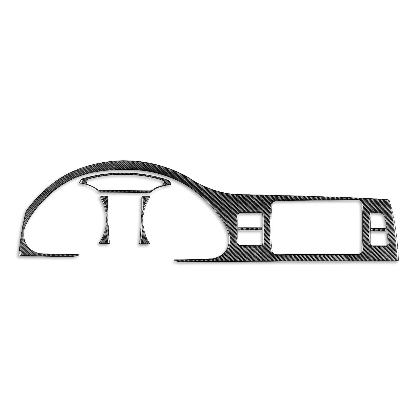 ZHINUAN 6-teiliges Set, Auto-Instrumententafel-Dekoration, passend for Q7, 2007–2015, Kohlefaser-Cluster-Messinstrument-Armaturenbrett Aufkleber für die Tachoverkleidung von Fahrzeugen(Left drive hand von ZHINUAN