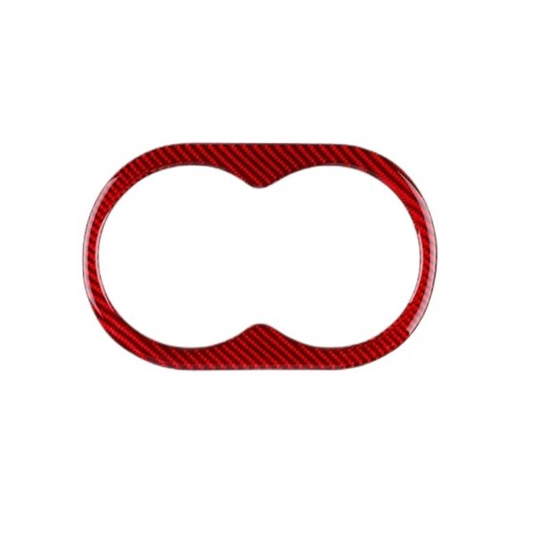 ZHINUAN Auto-Wasserbecherhalter-Rahmen, Innenverkleidungsaufkleber, passend for Chrysler, 300 300C, passend for Dodge, Charger 2005–2007, Kohlefaser Getränkehalter Dekorleiste(Red Carbon) von ZHINUAN