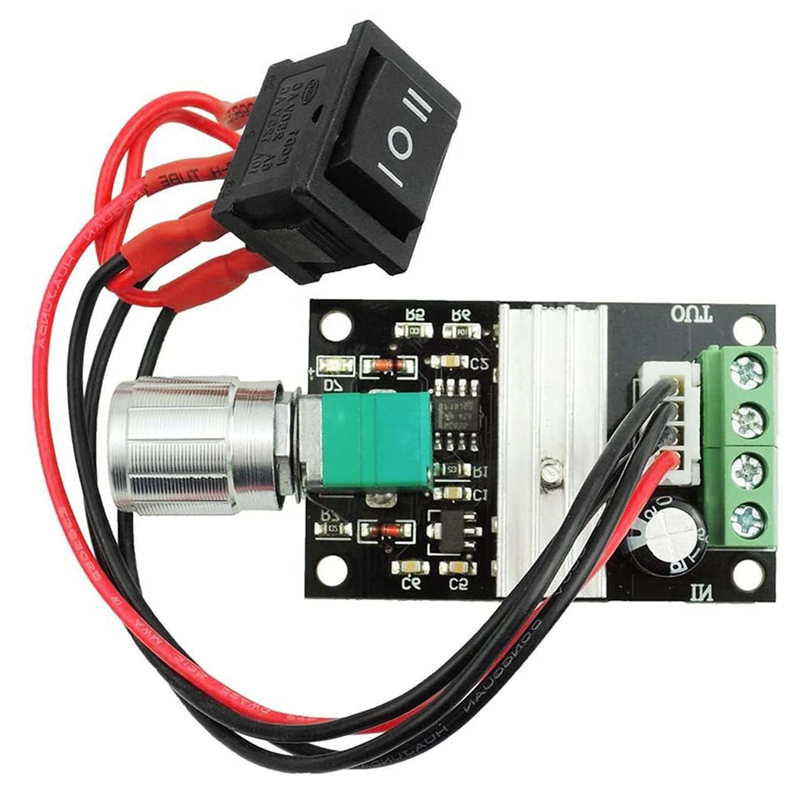 ZHITING 1203BB 6V-28V 3A 80W DC Motor Drehzahlregler，PWM Motor Drehzahlsteller，Einstellbarer ​Reversible Motor Driver Switch,Niederspannungs Steuerungsmodul Kontroller mit Knopf von ZHITING