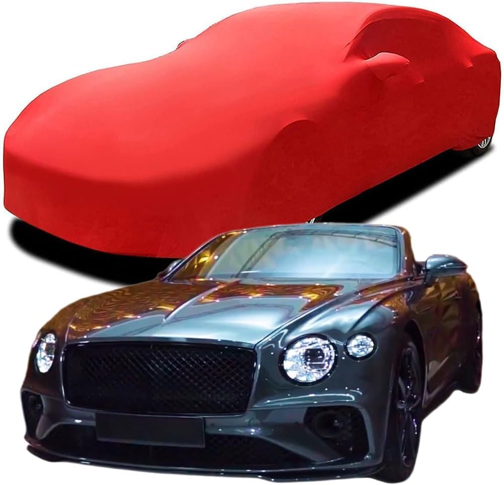 Autoschutzhülle, Autoabdeckung, Autozubehör, Autoplane, Stretch-Baumwolle, Kratzfest – geeignet für Bentley Continental GTC,Red von ZHJYFC66