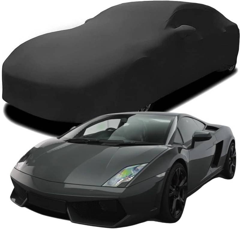 Autoschutzhülle, Autoabdeckung, Autozubehör, Autoplane, Stretch-Baumwolle, Kratzfest – geeignet für Lamborghini Gallardo V10,Black von ZHJYFC66