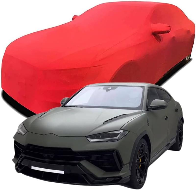 Autoschutzhülle, Autoabdeckung, Autozubehör, Autoplane, Stretch-Baumwolle, Kratzfest – geeignet für Lamborghini Urus Performante,Red von ZHJYFC66