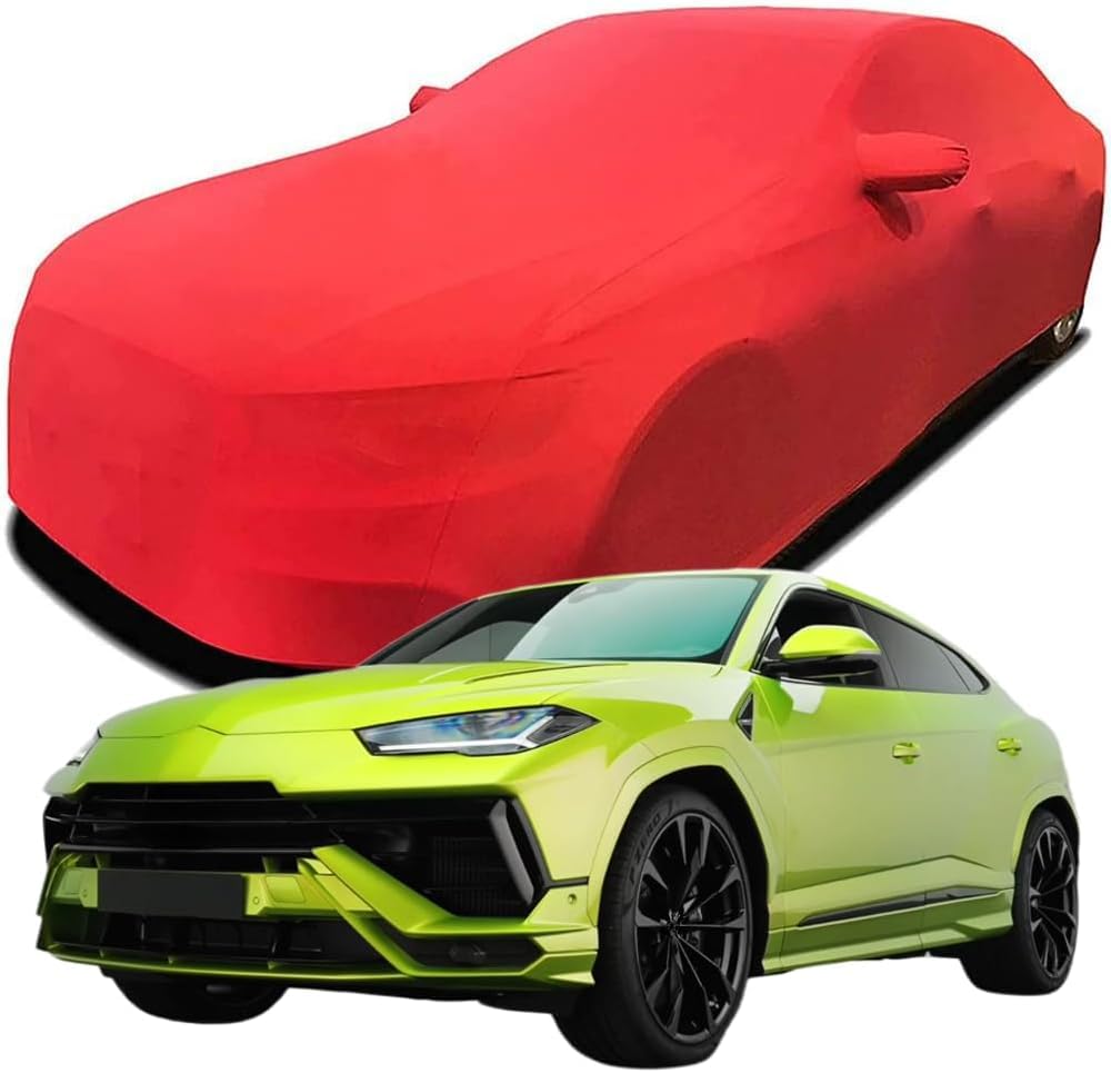 Autoschutzhülle, Autoabdeckung, Autozubehör, Autoplane, Stretch-Baumwolle, Kratzfest – geeignet für Lamborghini Urus S SUV,Red von ZHJYFC66