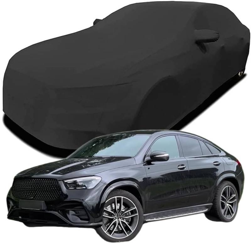 Autoschutzhülle, Autoabdeckung, Autozubehör, Autoplane, Stretch-Baumwolle, Kratzfest – geeignet für Mercedes-Benz GLE450d Coupe Sport Crossover SUV 2024 2025,Black von ZHJYFC66