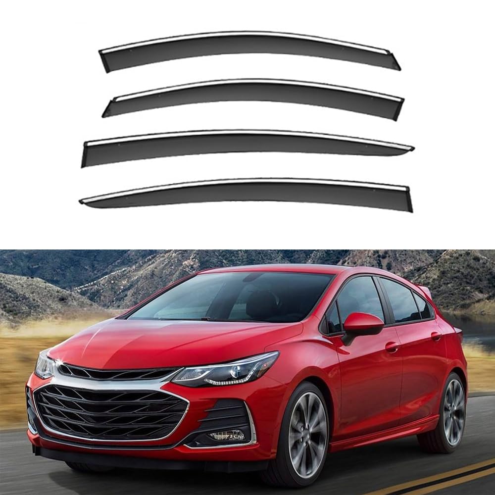 4 Stück Auto Fenster Visier Regenschutz Windabweiser für Chevrolet Cruze 2017 2018 2019 2020-2022, Regen Windabweiser Protection Exterieur Zubehör von ZHMWT