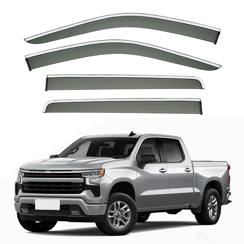 4 Stück Auto Fenster Visier Regenschutz Windabweiser für Chevrolet Silverado 2019 2020-2024, Regen Windabweiser Protection Exterieur Zubehör von ZHMWT