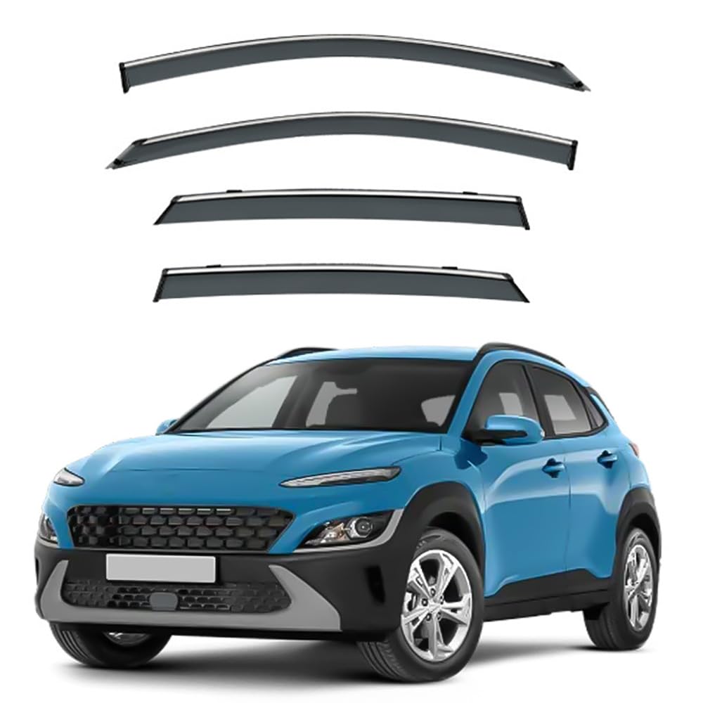 4 Stück Auto Fenster Visier Regenschutz Windabweiser für Hyundai Kona 2017 2018 2019 2020 2021 2022, Regen Windabweiser Protection Exterieur Zubehör von ZHMWT