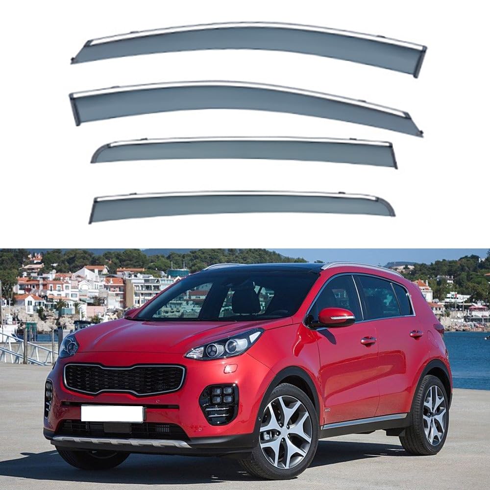 4 Stück Auto Fenster Visier Regenschutz Windabweiser für Kia Sportage QL 2017 2018 2019 2020 2021, Regen Windabweiser Protection Exterieur Zubehör von ZHMWT