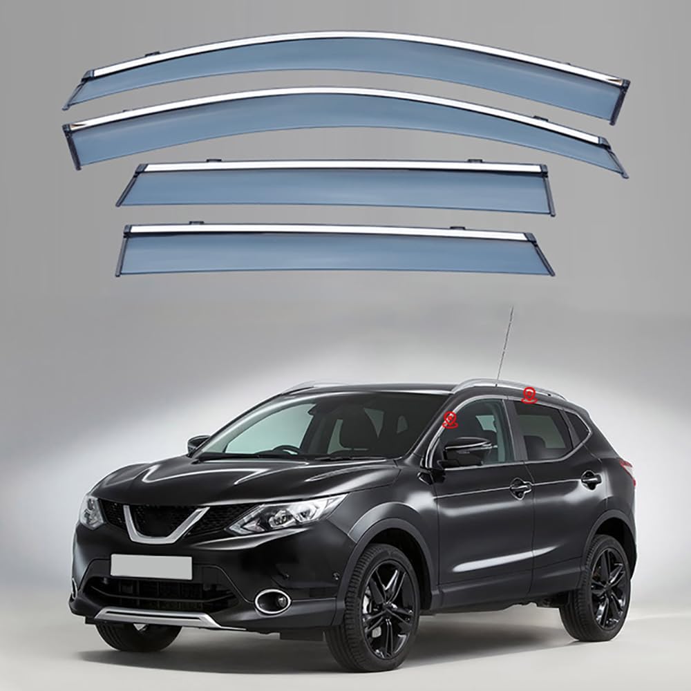 4 Stück Auto Fenster Visier Regenschutz Windabweiser für Nissan Qashqai J11 2016 2017 2018-2021, Regen Windabweiser Protection Exterieur Zubehör von ZHMWT