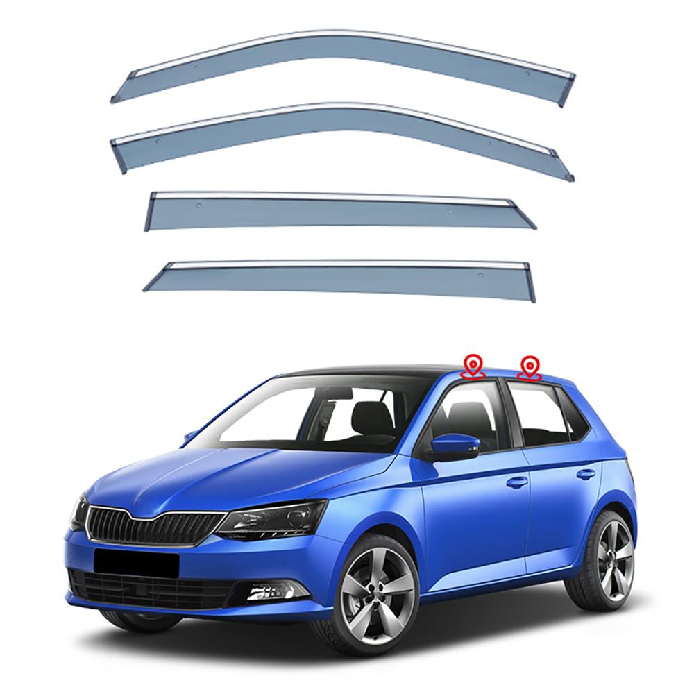 4 Stück Auto Fenster Visier Regenschutz Windabweiser für Skoda Fabia NJ 2015 2016 2017 2018 2019 2020, Regen Windabweiser Protection Exterieur Zubehör von ZHMWT