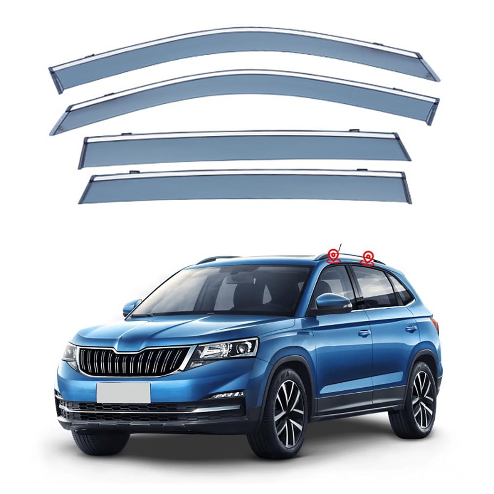 4 Stück Auto Fenster Visier Regenschutz Windabweiser für Skoda Kamiq LWB 2018 2019 2020 2021 2022, Regen Windabweiser Protection Exterieur Zubehör von ZHMWT