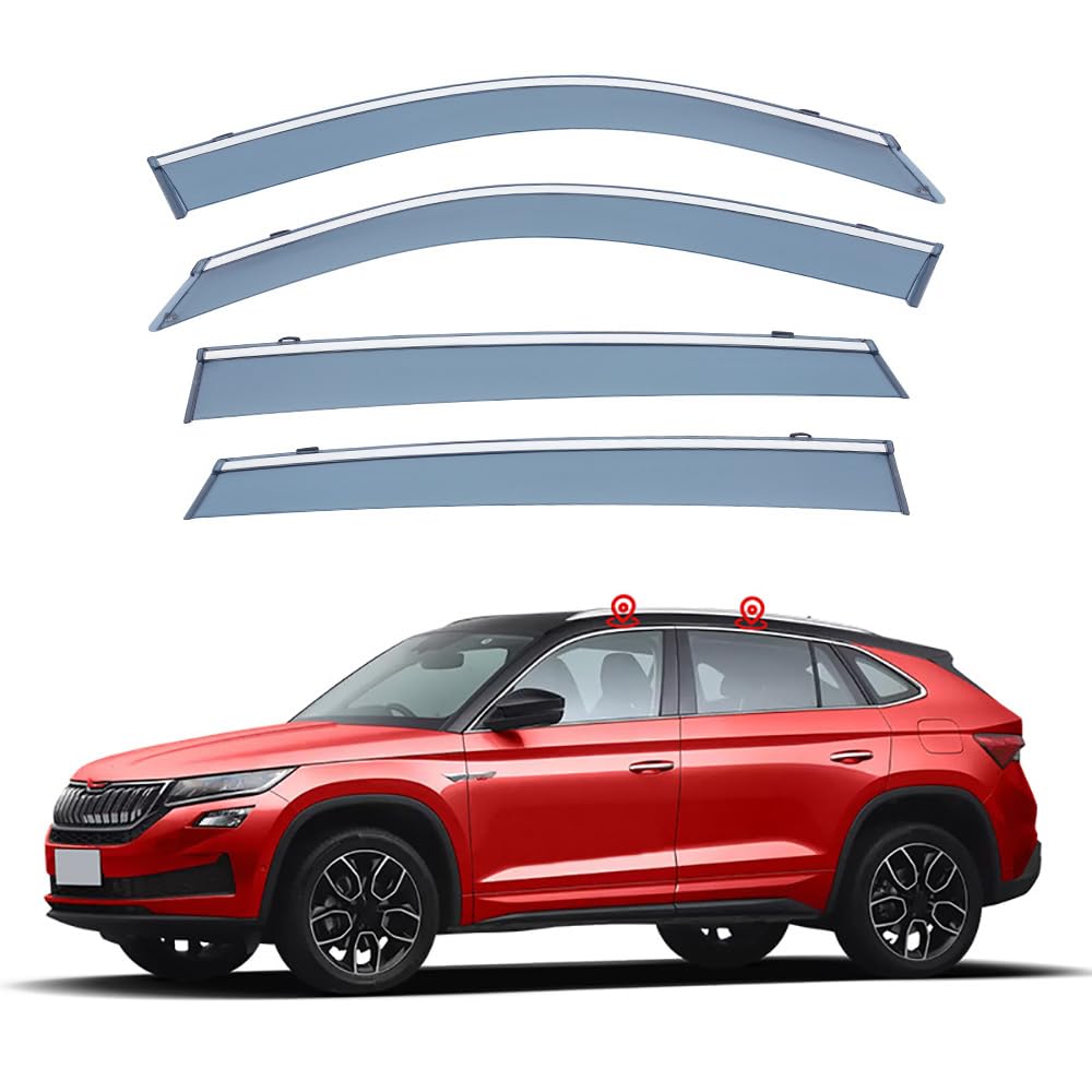 4 Stück Auto Fenster Visier Regenschutz Windabweiser für Skoda Kodiaq GT 2019 2020 2021 2022, Regen Windabweiser Protection Exterieur Zubehör von ZHMWT