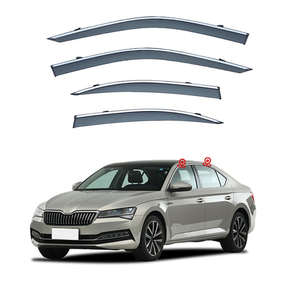 4 Stück Auto Fenster Visier Regenschutz Windabweiser für Skoda Superb B8 Limousine 2016 2017 2018-2022, Regen Windabweiser Protection Exterieur Zubehör von ZHMWT