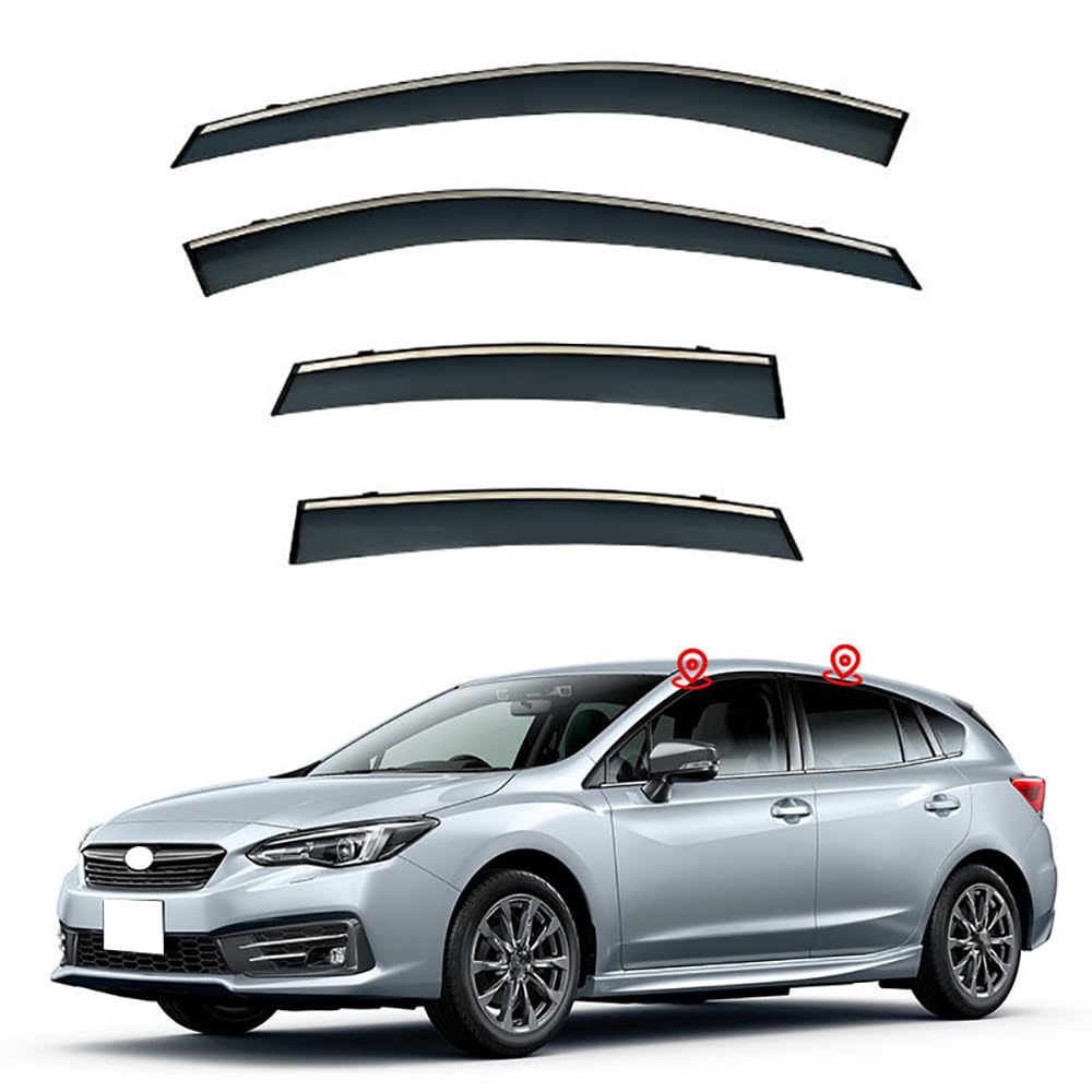 4 Stück Auto Fenster Visier Regenschutz Windabweiser für Subaru Impreza Fließheck 2017 2018 2019 2020 2021 2022, Regen Windabweiser Protection Exterieur Zubehör von ZHMWT