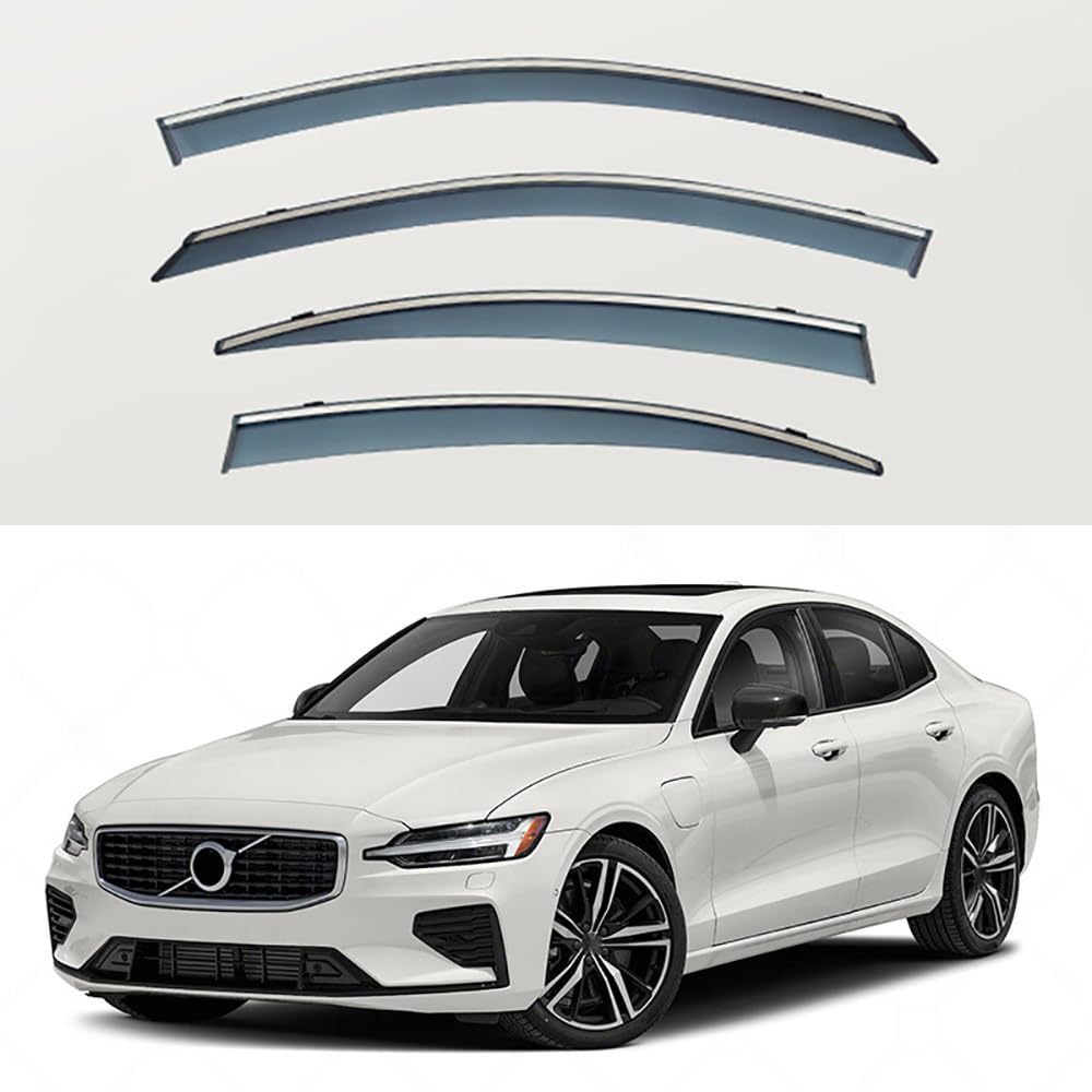 4 Stück Auto Fenster Visier Regenschutz Windabweiser für Volvo S60 2020 2021 2022, Regen Windabweiser Protection Exterieur Zubehör von ZHMWT