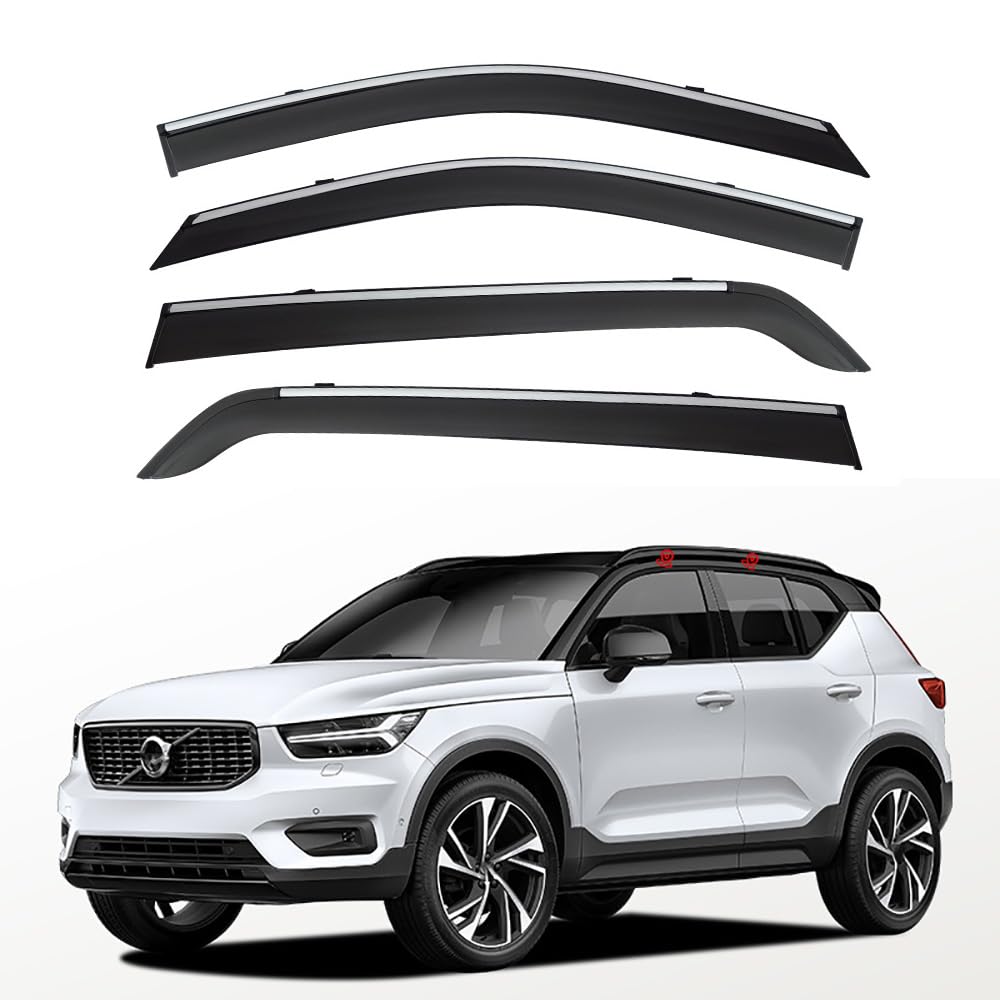 4 Stück Auto Fenster Visier Regenschutz Windabweiser für Volvo XC40 2019 2020 2021 2022 2023 2024, Regen Windabweiser Protection Exterieur Zubehör von ZHMWT