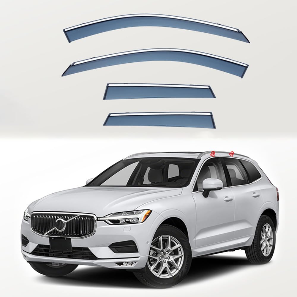 4 Stück Auto Fenster Visier Regenschutz Windabweiser für Volvo XC60 2018 2019 2020 2021-2024, Regen Windabweiser Protection Exterieur Zubehör von ZHMWT