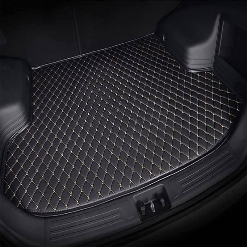 Leder Kofferraummatten für Benz E-Klasse W214 Limousine 2024 2025 Hintere Kofferraum Cargo Liner Matte Wasserdich Kratzfest rutschfest Interieur Zubehör,Black+Beige von ZHMWT