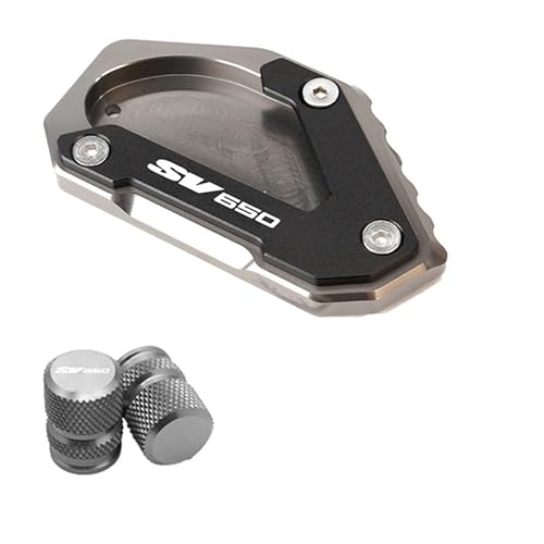 Ständer Teile für Ständer Für Suzuki SV650S SV650 S SV 650S 2003-2007 Motorrad Ständer Fuß Seite Stehen Verlängerung Pad Unterstützung Platte Reifen Ventil Kappe von ZHNRHJUE