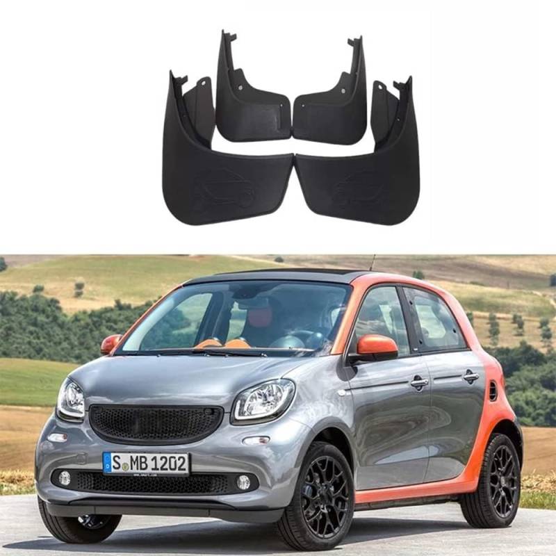 4 Stücke Auto Schmutzfänger Spritzschutz für Smart Fortwo Forfour W451 W453 2008-2020, Auto Spritzschutz Kotflügel Vorne und Hinten, Auto Rad Schutz Schlamm Fender,A/Forfour/2015-2020 von ZHOUFUDA