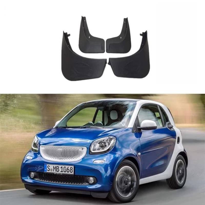 4 Stücke Auto Schmutzfänger Spritzschutz für Smart Fortwo Forfour W451 W453 2008-2020, Auto Spritzschutz Kotflügel Vorne und Hinten, Auto Rad Schutz Schlamm Fender,A/Fortwo/2015-2020 von ZHOUFUDA