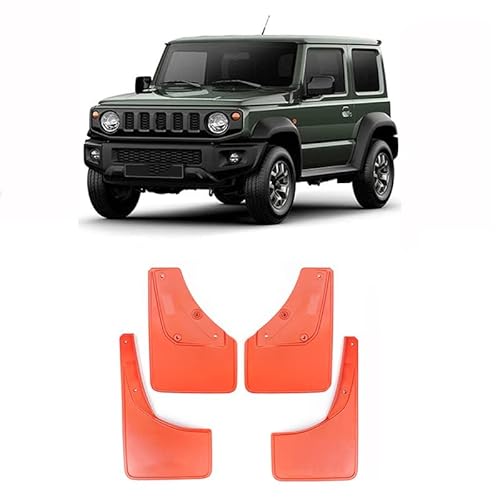 4 Stücke Auto Schmutzfänger Spritzschutz für Suzuki Jimny JB23 JB53/JB64 JB74 1998-2023, Auto Spritzschutz Kotflügel Vorne und Hinten, Auto Rad Schutz Schlamm Fender,A/2019-2023-red von ZHOUFUDA