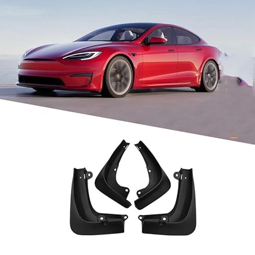 4 Stücke Auto Schmutzfänger Spritzschutz für Tesla Model S 2014-2021, Auto Spritzschutz Kotflügel Vorne und Hinten, Auto Rad Schutz Schlamm Fender von ZHOUFUDA