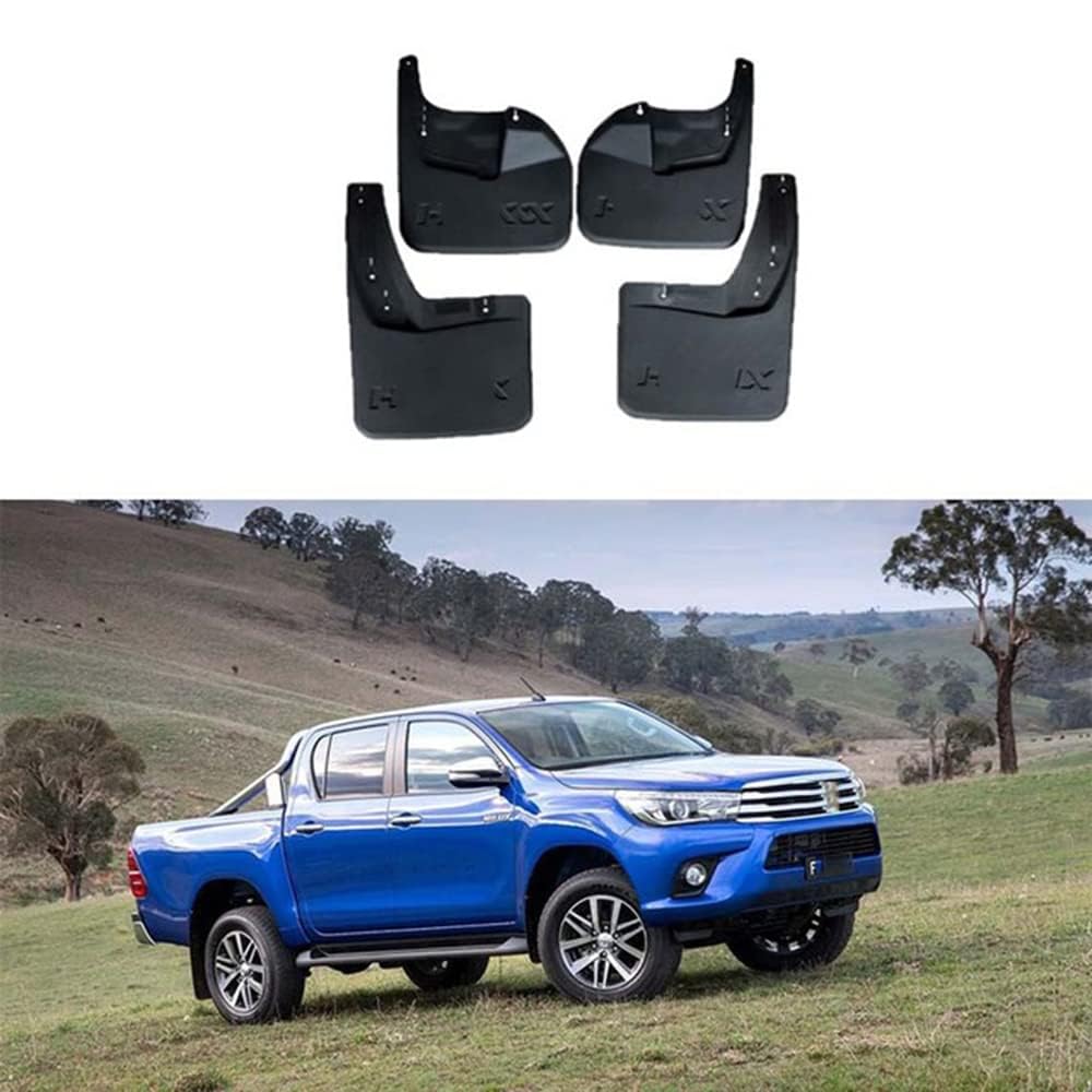 4 Stücke Auto Schmutzfänger Spritzschutz für Toyota Hilux Vigo Revo 4WD 2WD 2005-2021, Auto Spritzschutz Kotflügel Vorne und Hinten, Auto Rad Schutz Schlamm Fender,A/4wd/2016-2021 von ZHOUFUDA