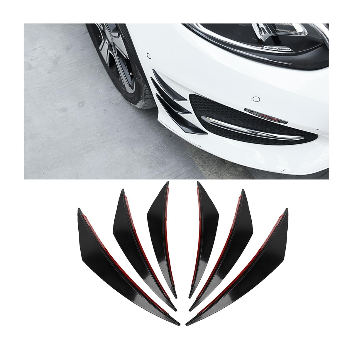 6 Stück Auto Frontspoiler Frontstoßstange Spoiler für Genesis GV70 EV 2023 2024 2025, Auto-Spoiler Canards Kit, Frontstoßstange Lippe Splitte, Anti-Kollision Streifen,A-Black von ZHOUFUDA