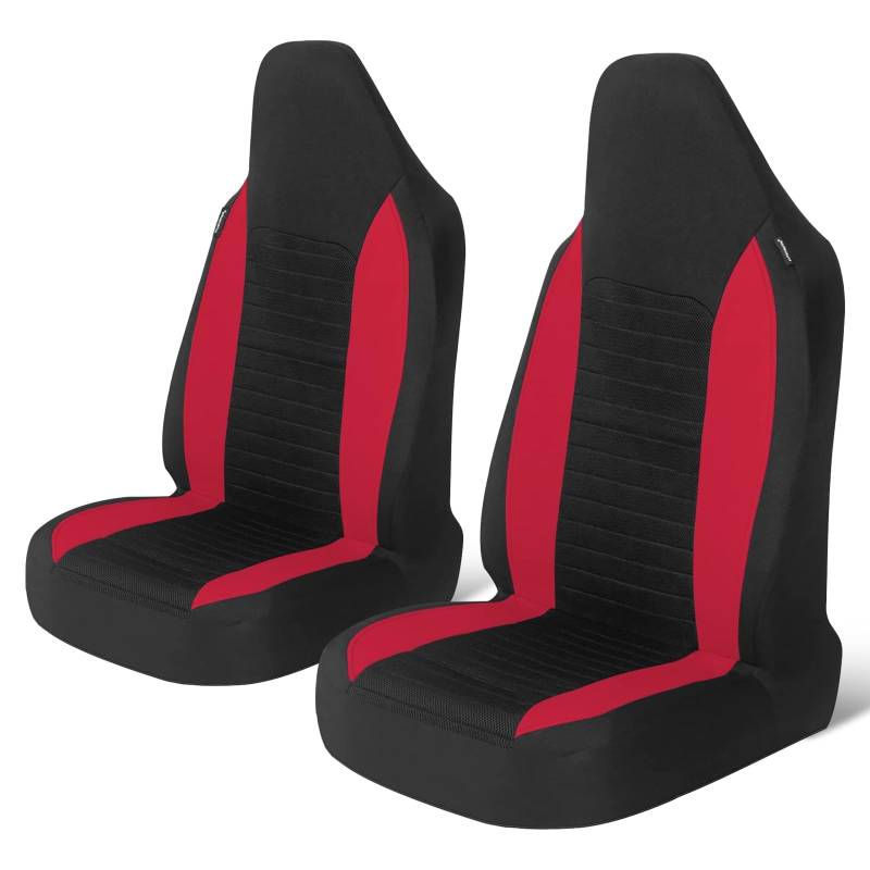 ZHOUFUDA Polyester Autositzschoner Vordersitz für Nissan Qashqai (J11) 2. Gen 2015 2016 2017 2018 2019 2020, Vordersitzbezüge, Auto Vordersitze Sitzbezug, Auto Sitzbezüge Sitzschoner,A-RED von ZHOUFUDA