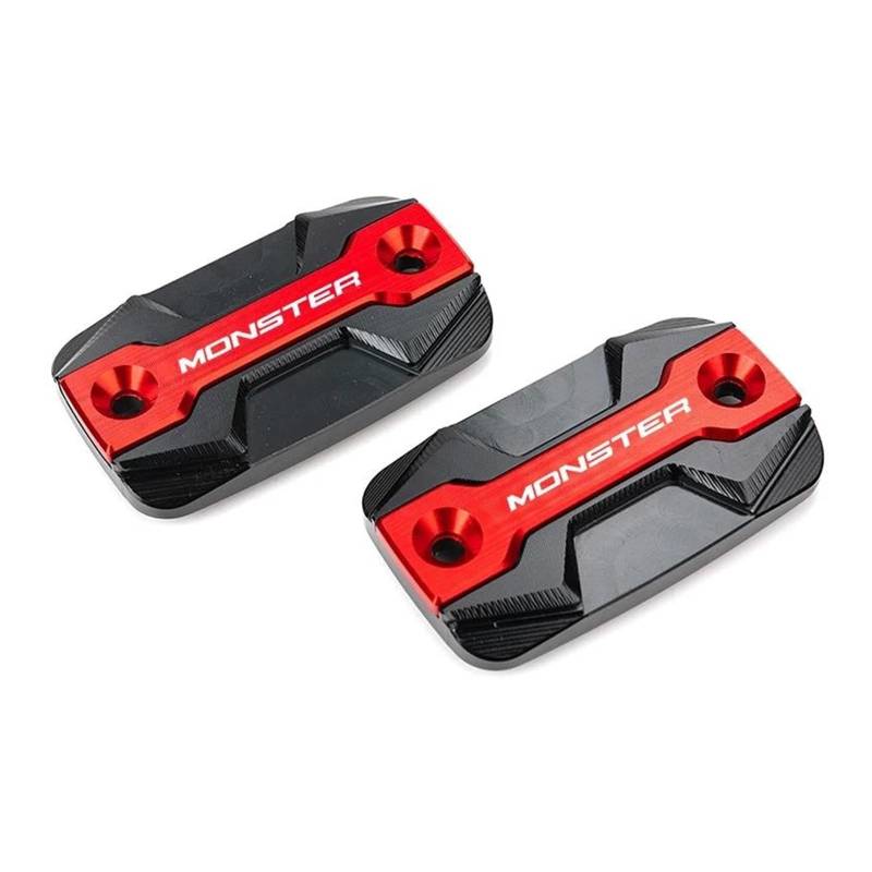 Für DUCATI MONSTER 600 620 M600 M620 2001-2004 Motorradzubehör Bremsflüssigkeitsbehälter Deckt Motoröleinfülldeckel Ab(2PCS-Red) von ZHSBAG