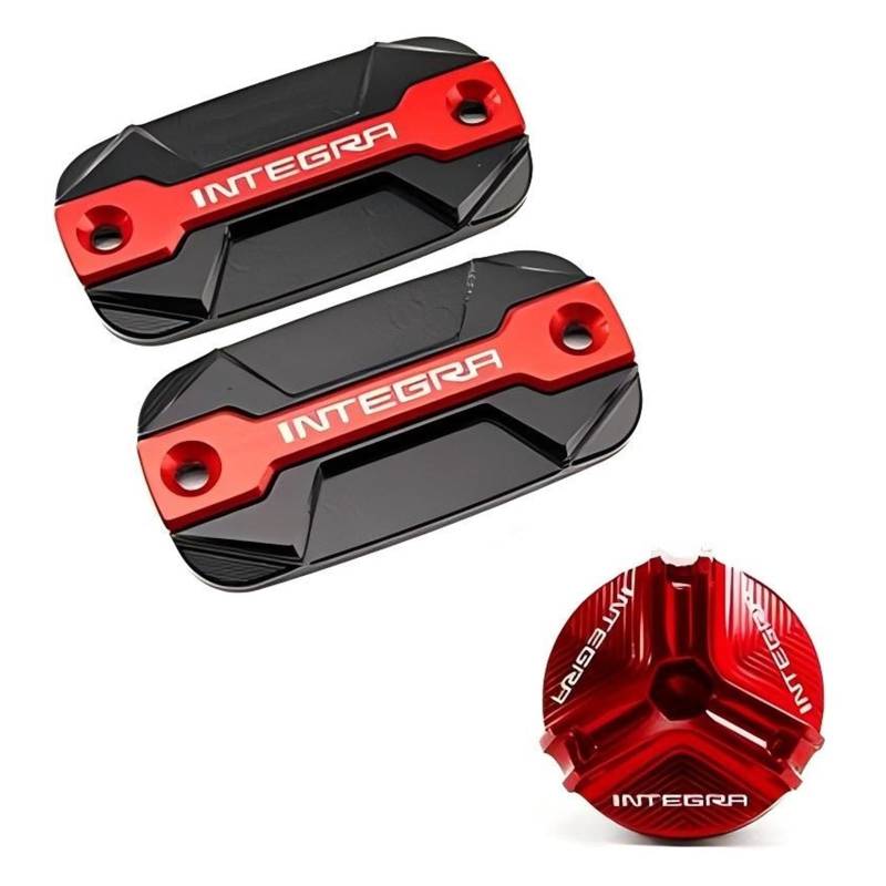 Für Integra 700 750 DCT NC750 INTEGRA Zubehör Motorrad Brems Flüssigkeit Kappe Hauptzylinder Reservoir Abdeckung(3pcs-Red) von ZHSBAG