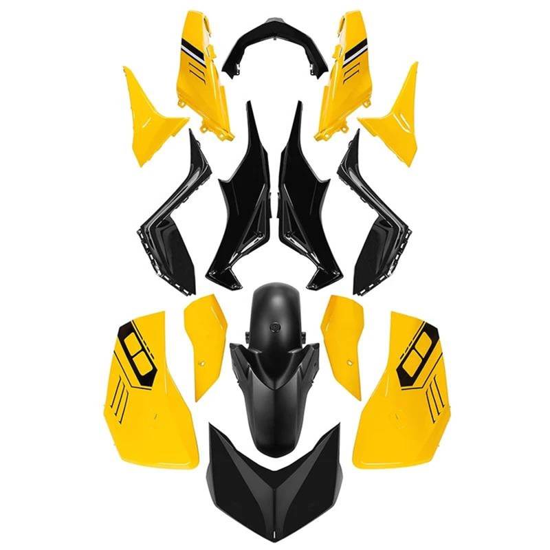 Für Yamaha XMAX X-MAX 300 2023 2024 Motorrad Verkleidung Injection Karosserie Kit Gugel Panel Abdeckung Schützen Luft Deflektoren(Yellow) von ZHSBAG