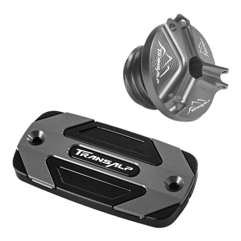 Motorrad Zubehör Für Honda TRANSALP XL750 TRANSALP 750 Vorne Brems Flüssigkeit Reservoir Abdeckung Motor Öl Füllstoff Kappe(2PCS Titanium) von ZHSBAG