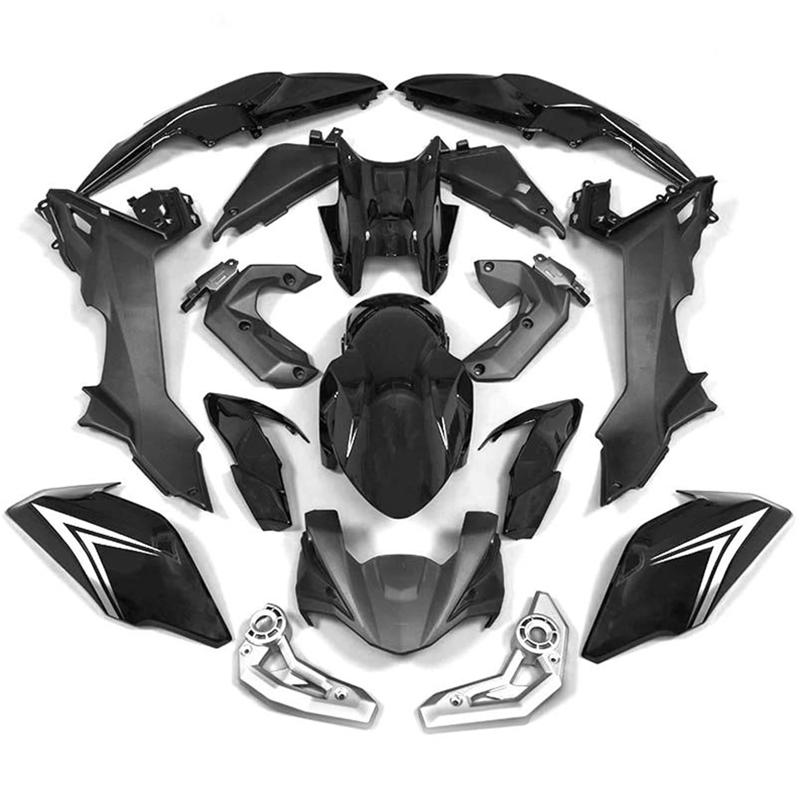 Motorradverkleidungen Spritzgussform Lackiertes ABS Karosserieverkleidungsset Passend für KAWASAKI Z 650 Z650 ZR650 ER650 2017-2019(Gray) von ZHSBAG