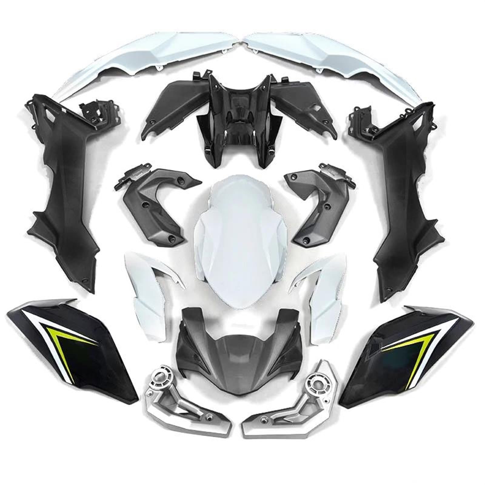 Motorradverkleidungen Spritzgussform Lackiertes ABS Karosserieverkleidungsset Passend für KAWASAKI Z 650 Z650 ZR650 ER650 2017-2019(White) von ZHSBAG