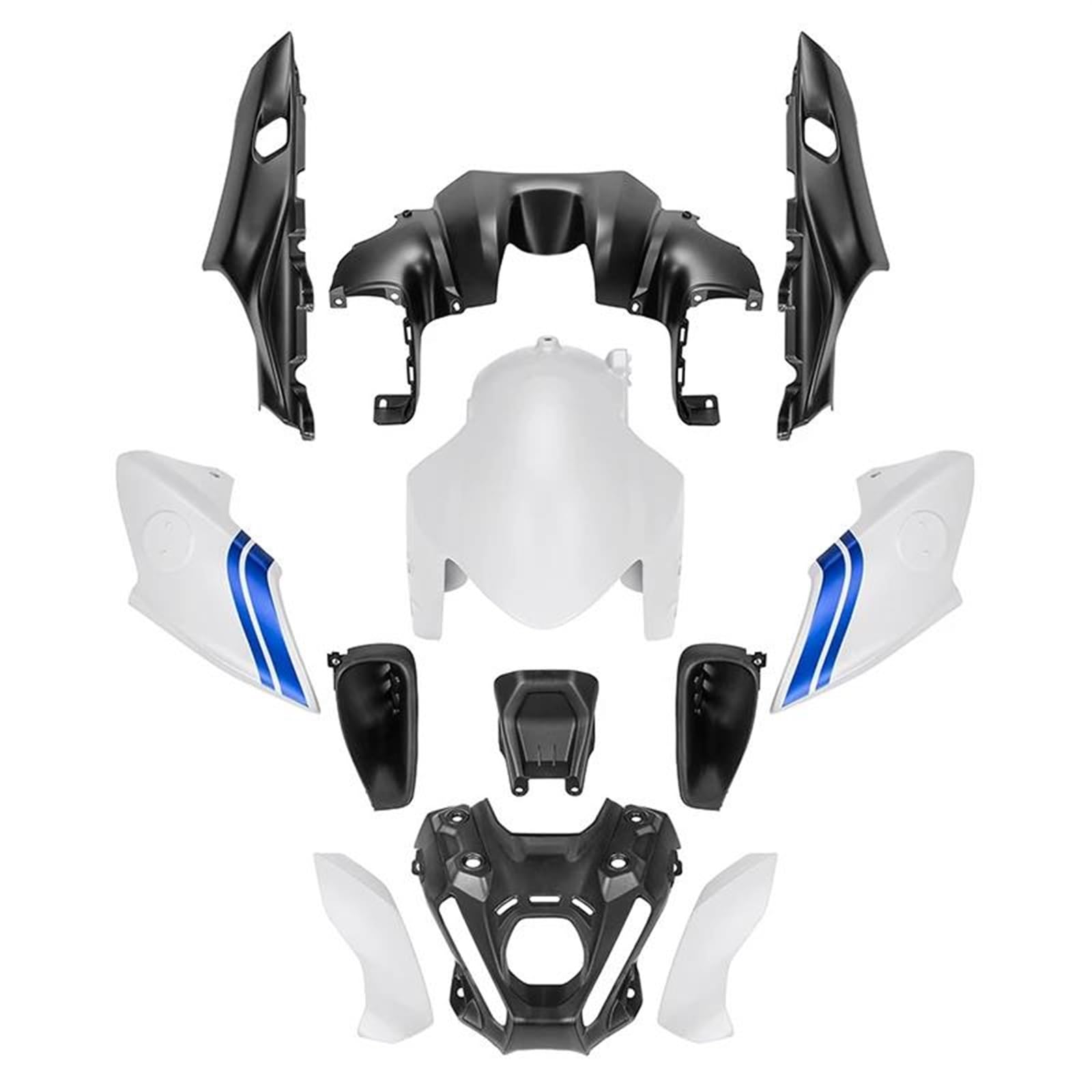 Motorradverkleidungssatz, Motorrad-Einspritzverkleidungs-Karosserierahmenschutz-Kits passend für YAMAHA MT-09 2021-2024(White) von ZHSBAG