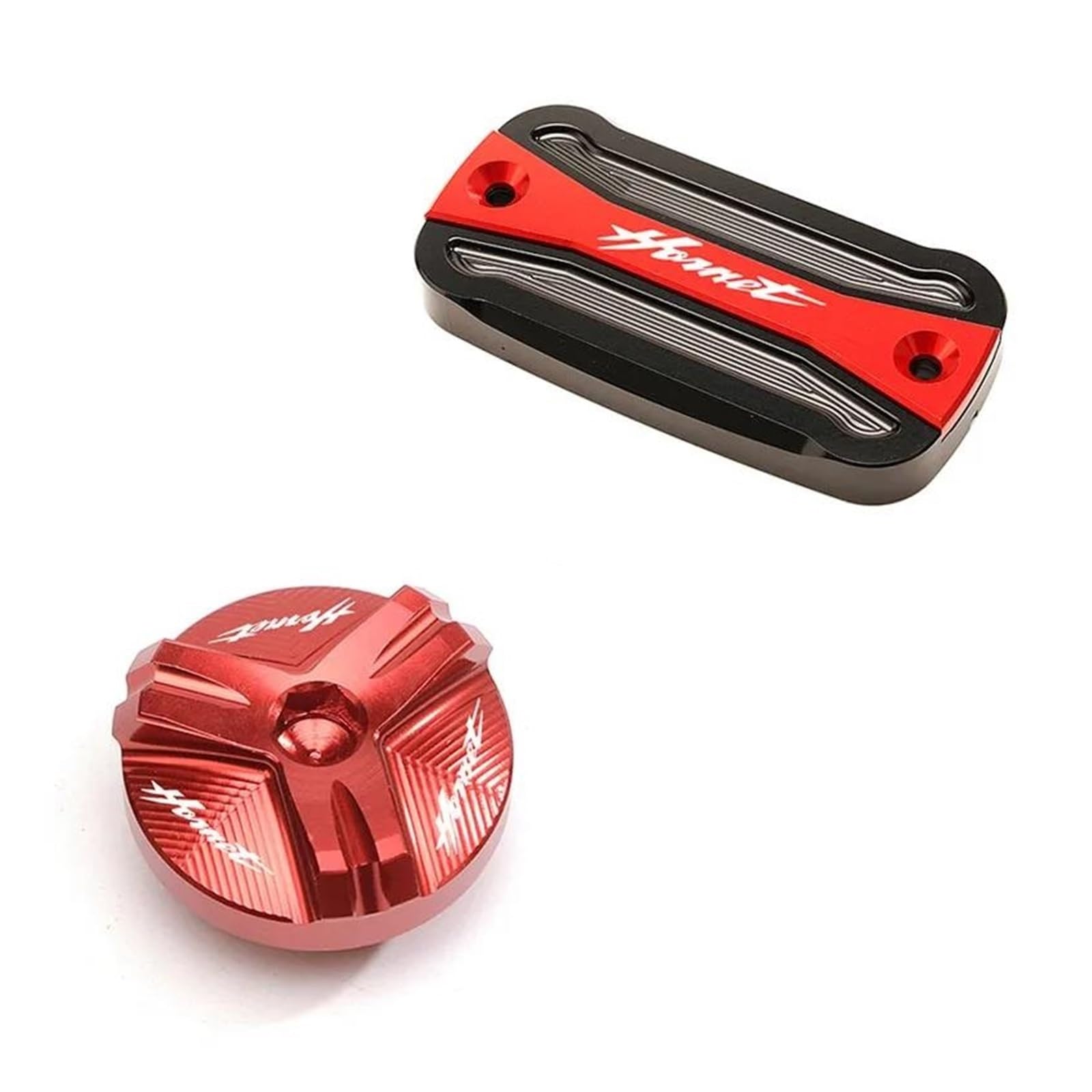 Vorderradbremsflüssigkeitsbehälter-Reservoir-Abdeckung Öldeckel Für Honda Hornet 900 600 CB600F CB 600F 1998-2014 Motoröl-Einfüllfilterdeckel(1 Set Red) von ZHSBAG