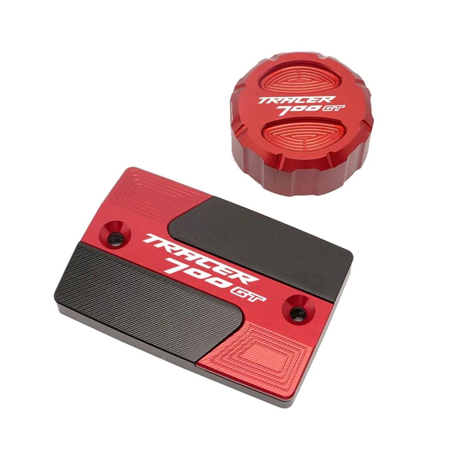 Vorne Hinten Brems Flüssigkeit Reservoir Abdeckung Motoröl Kappe Für Yamaha Tracer 700GT TRACER700GT 2015-2021 Motorrad CNC Zubehör(1 pair Red) von ZHSBAG