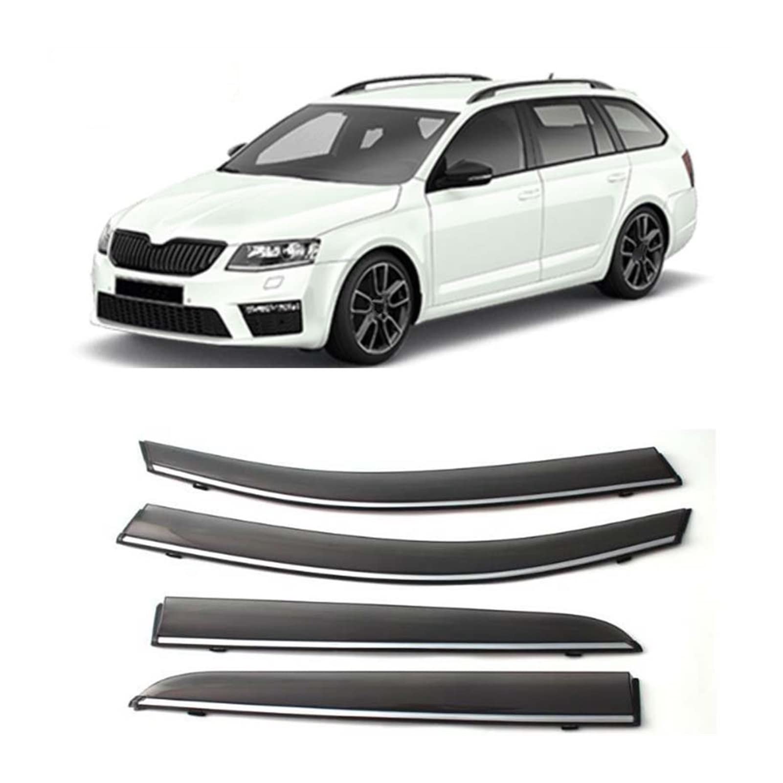 Windabweiser Seitenfenster Regenabweiser Fenstervisiere Für Skoda Octavia Combi 2018 2019 2020 Windabweiser Seitenfenster von ZHTAISOU