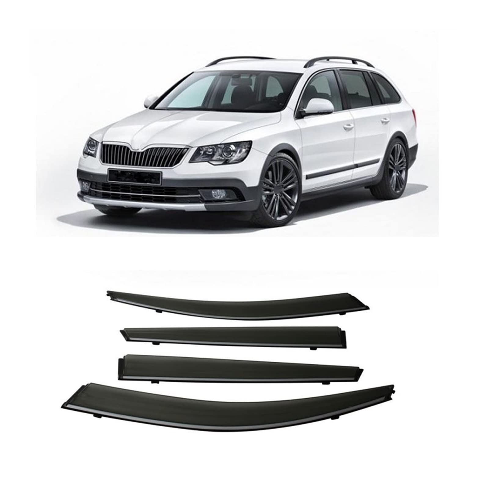 Windabweiser Seitenfenster Regenabweiser Fenstervisiere Für Skoda Superb Combi 2014 2015 2016 2017 2018 2019 2020 Windabweiser Seitenfenster von ZHTAISOU