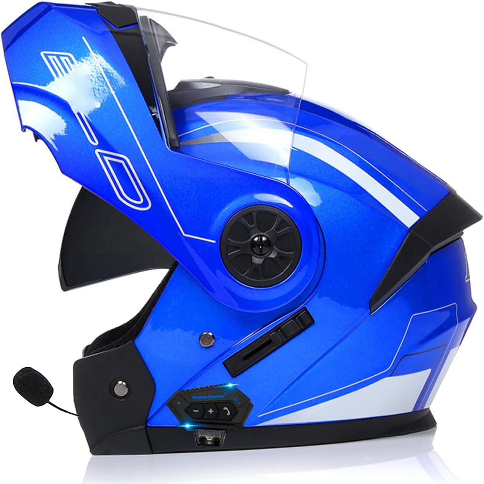 Klapphelm Mit Sonnenblende Bluetooth Helm Motorrad Klapphelm Motorradhelm Integralhelme Mit Doppelvisier Und Mikrofon Motorradhelm Klappbar Für Herren Damen ECE Zertifiziert von ZHTBATE