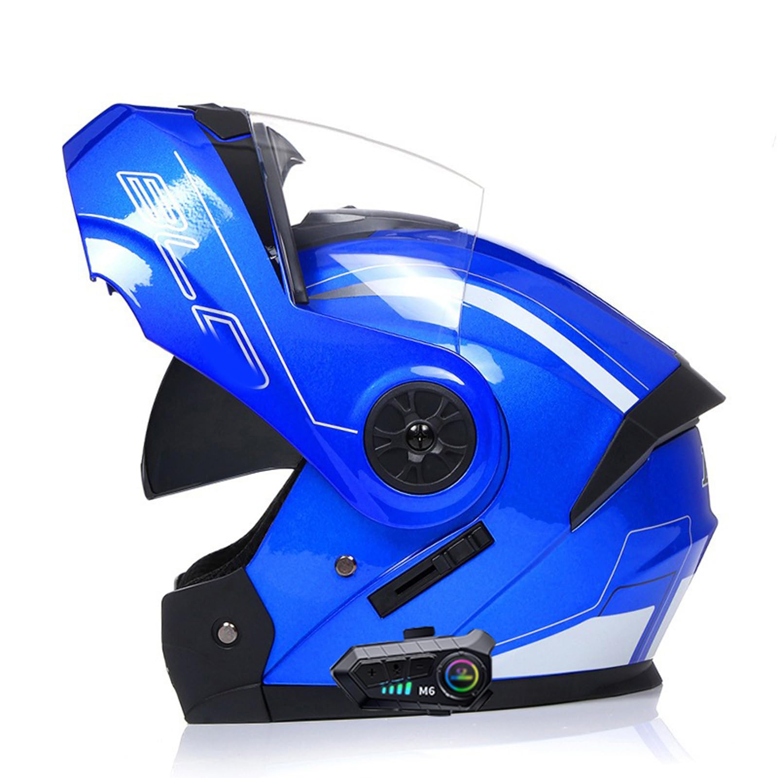 Motorradhelm Klapphelm Mit Bluetooth - Klapphelm ECE Genehmigt Motorrad Herren - RollerHelm Bluetooth-Helm Mit Doppelvisier, Motorradhelm Für Damen Und Herren von ZHTBATE