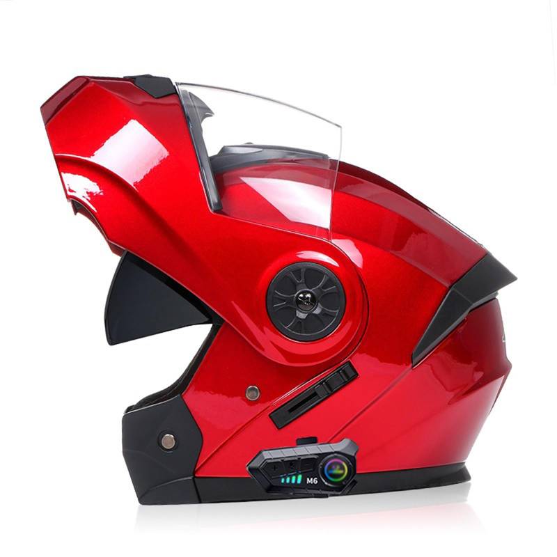 Motorradhelm Klapphelm Mit Bluetooth - Klapphelm ECE Genehmigt Motorrad Herren - RollerHelm Bluetooth-Helm Mit Doppelvisier, Motorradhelm Für Damen Und Herren von ZHTBATE