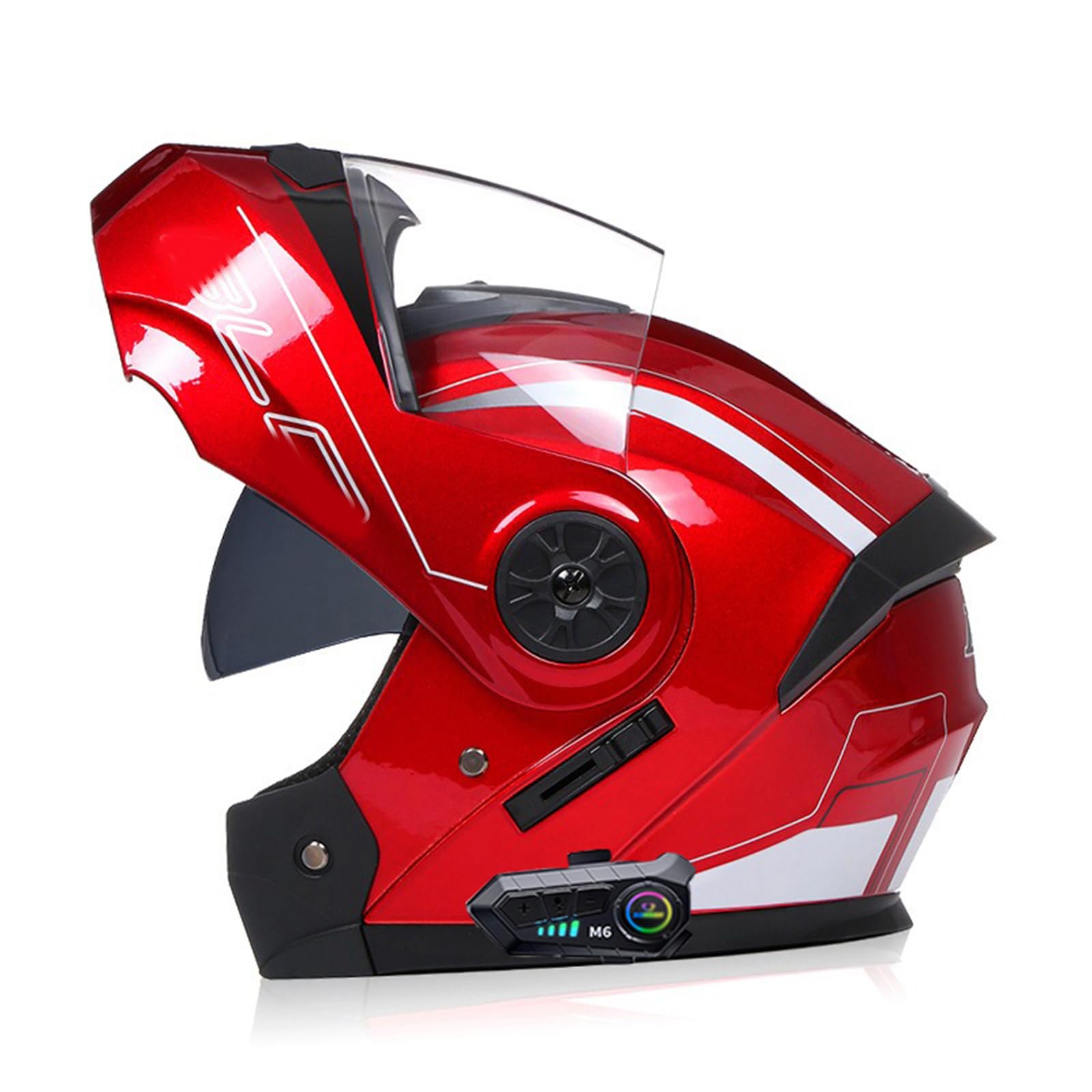 Motorradhelm Klapphelm Mit Bluetooth - Klapphelm ECE Genehmigt Motorrad Herren - RollerHelm Bluetooth-Helm Mit Doppelvisier, Motorradhelm Für Damen Und Herren von ZHTBATE