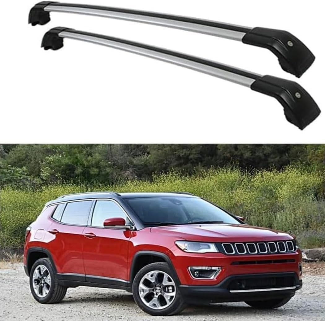 Auto Dachträger Dachreling für Jeep Compass 2017-2023,Dachträger Relingträger,Dachgepäckträger Integrierte Dachreling von ZHUIJUE